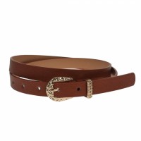 Curea dama, casual-eleganta, din piele ecologica, latime 1.8 cm, maro - CKD024
